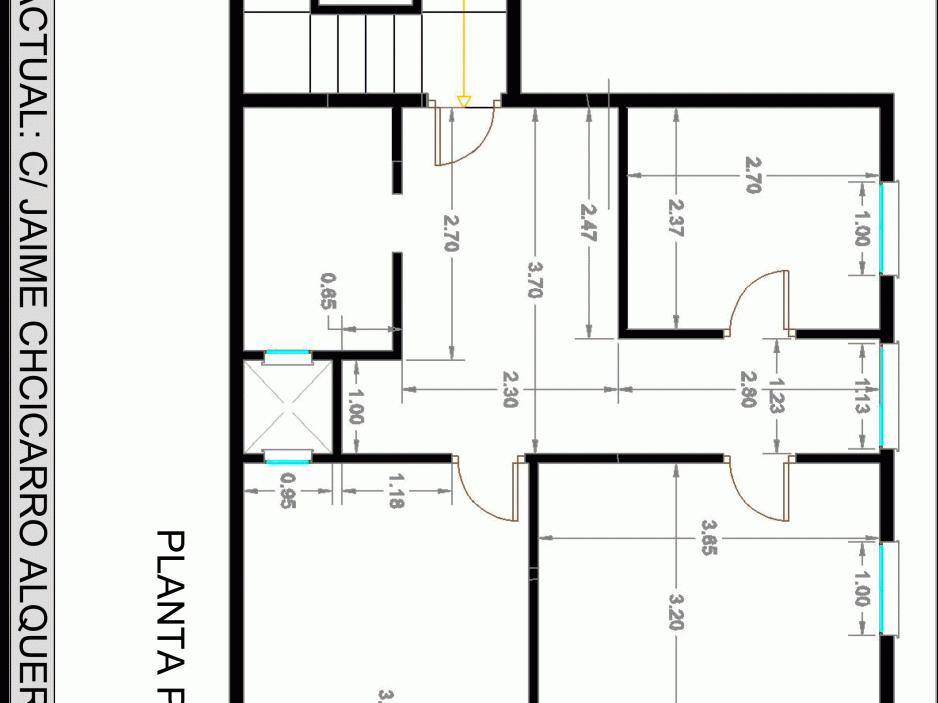 Distribución Inicial 1ª Planta. Lopez Domenech Constructora