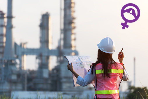 woman engineer and working new project in power plant, Engineer Concept,professional,safety,industry